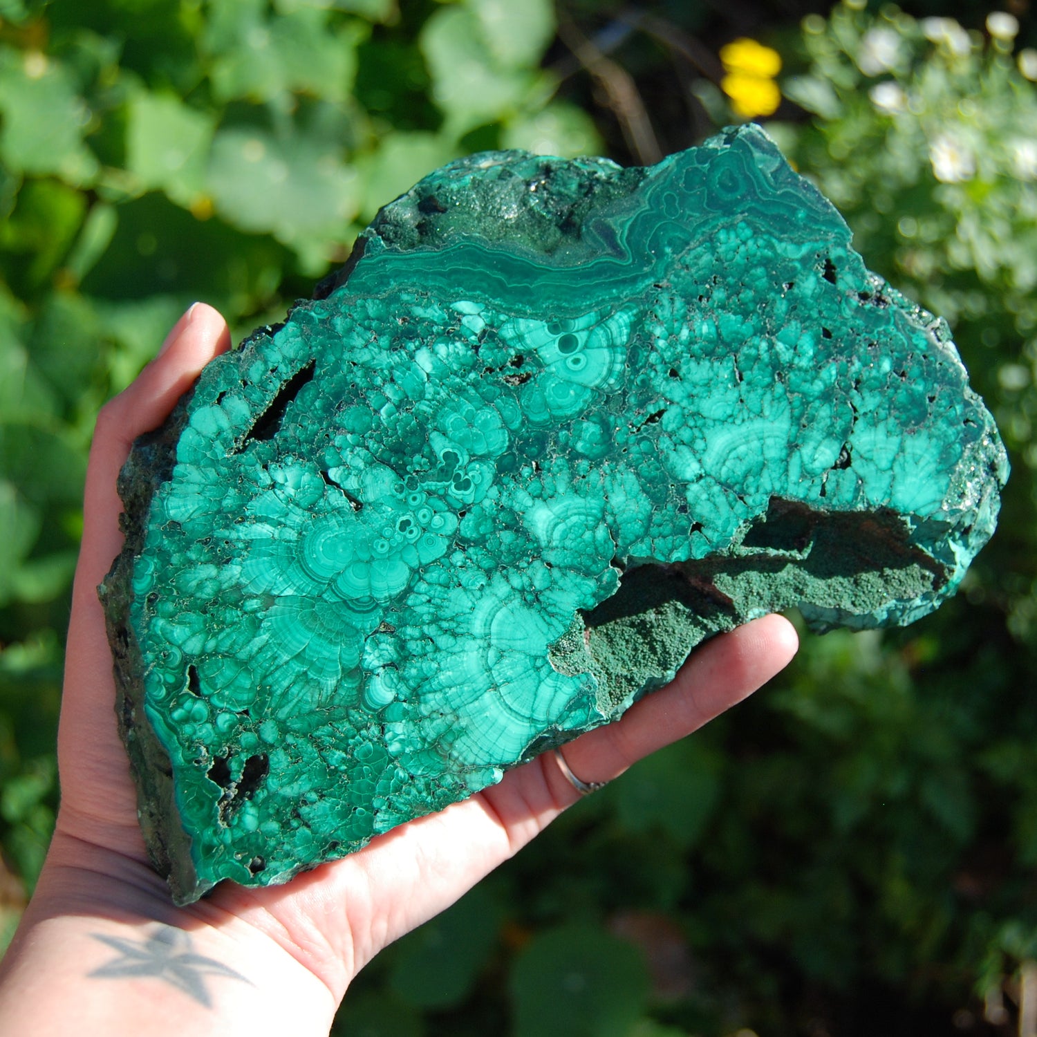 Malachite Crystal Gemstone Slab Large