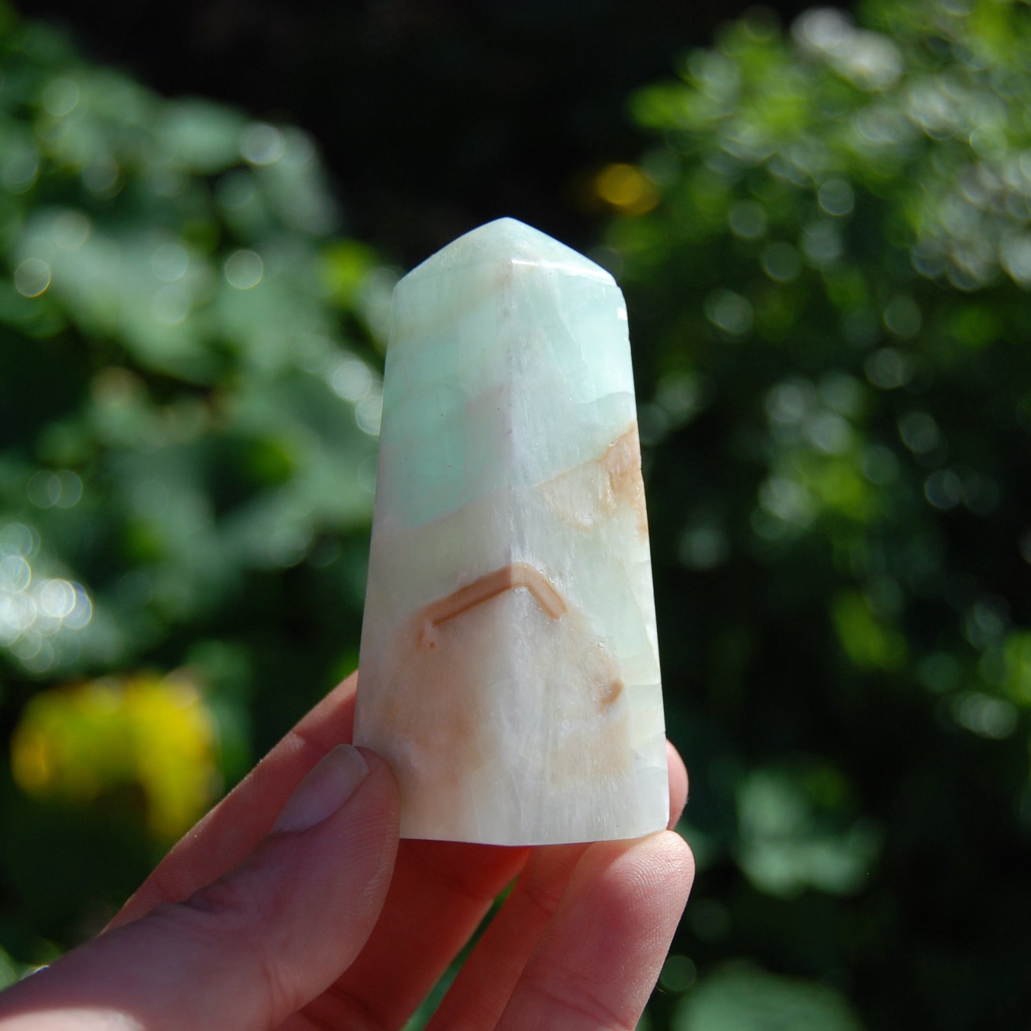 3in 115g Caribbean Blue Calcite Crystal Tower, Pakistan