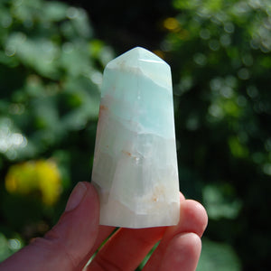 3in 115g Caribbean Blue Calcite Crystal Tower, Pakistan