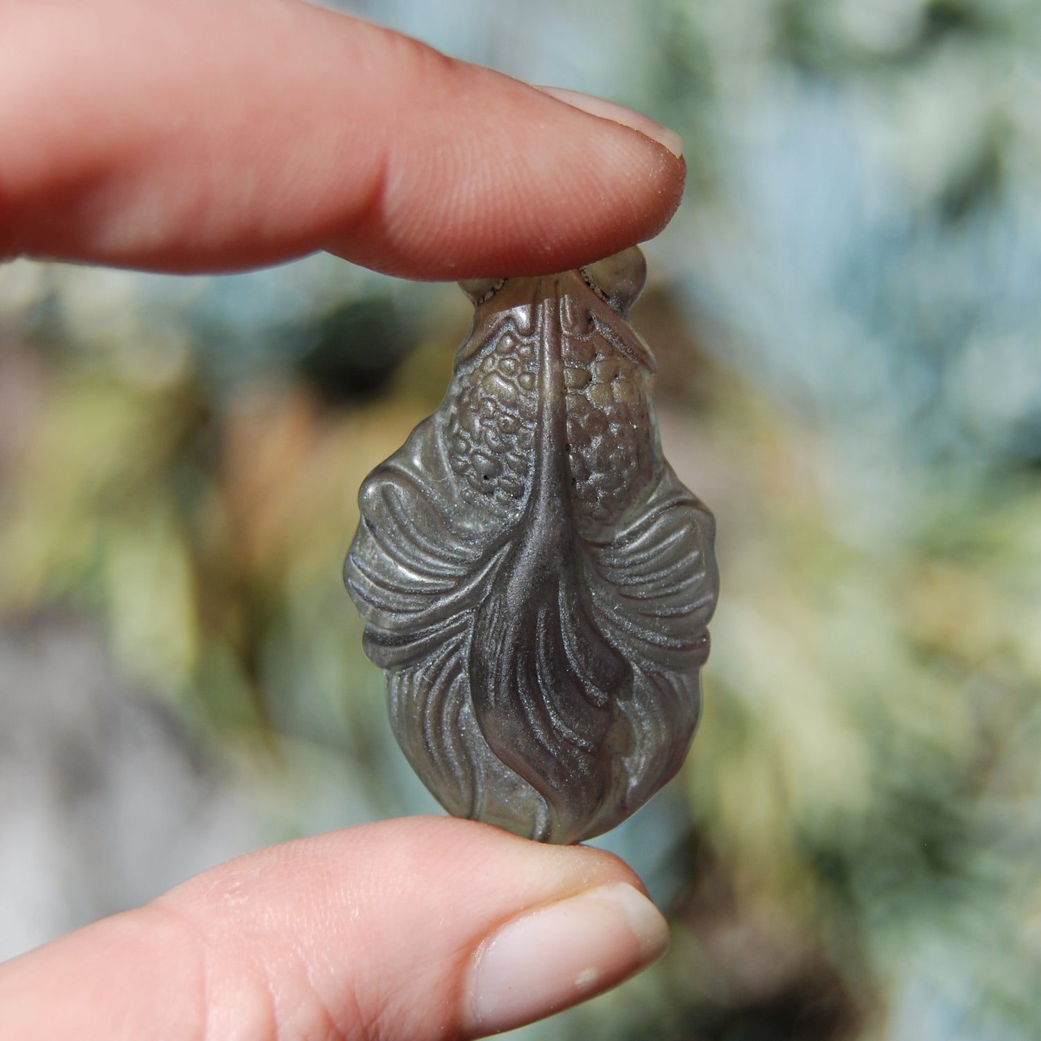 Fluorite Goldfish Crystal Pendant