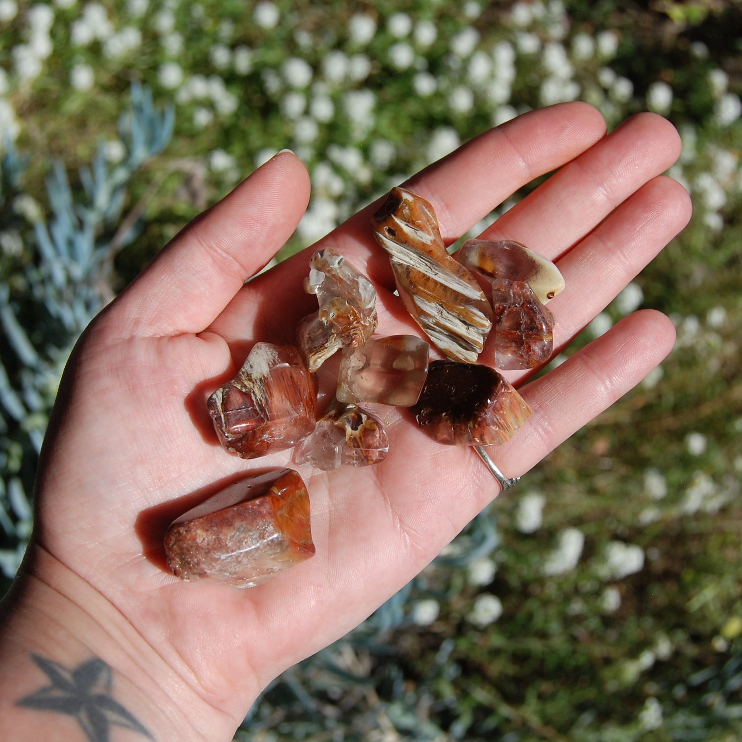 Amphibole Quartz Natural Crystal Tumbled Stones