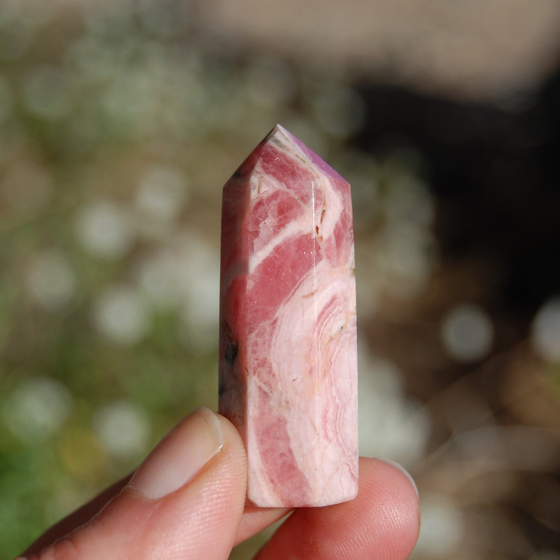 Rhodochrosite Crystal Gemstone Tower