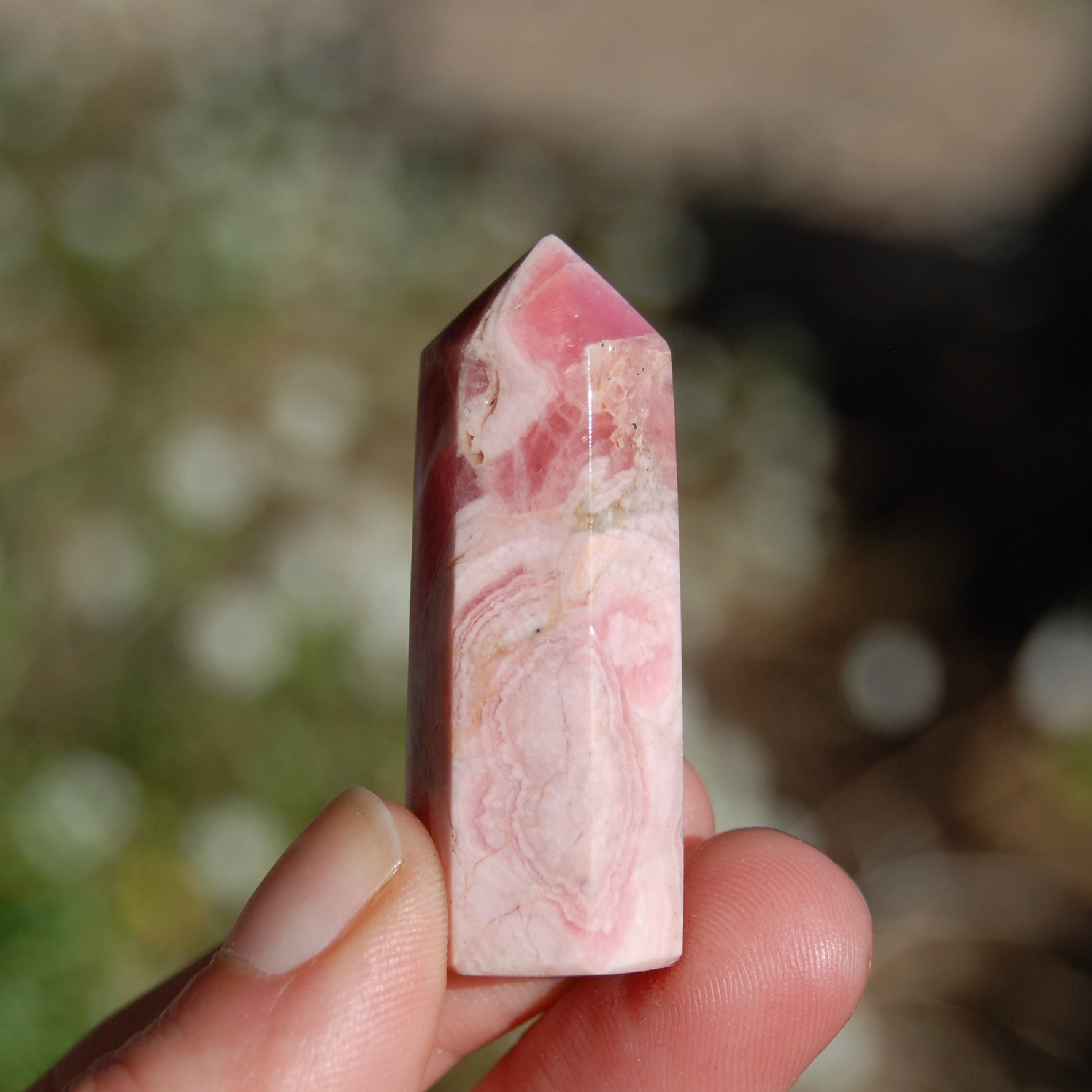 Rhodochrosite Crystal Gemstone Tower