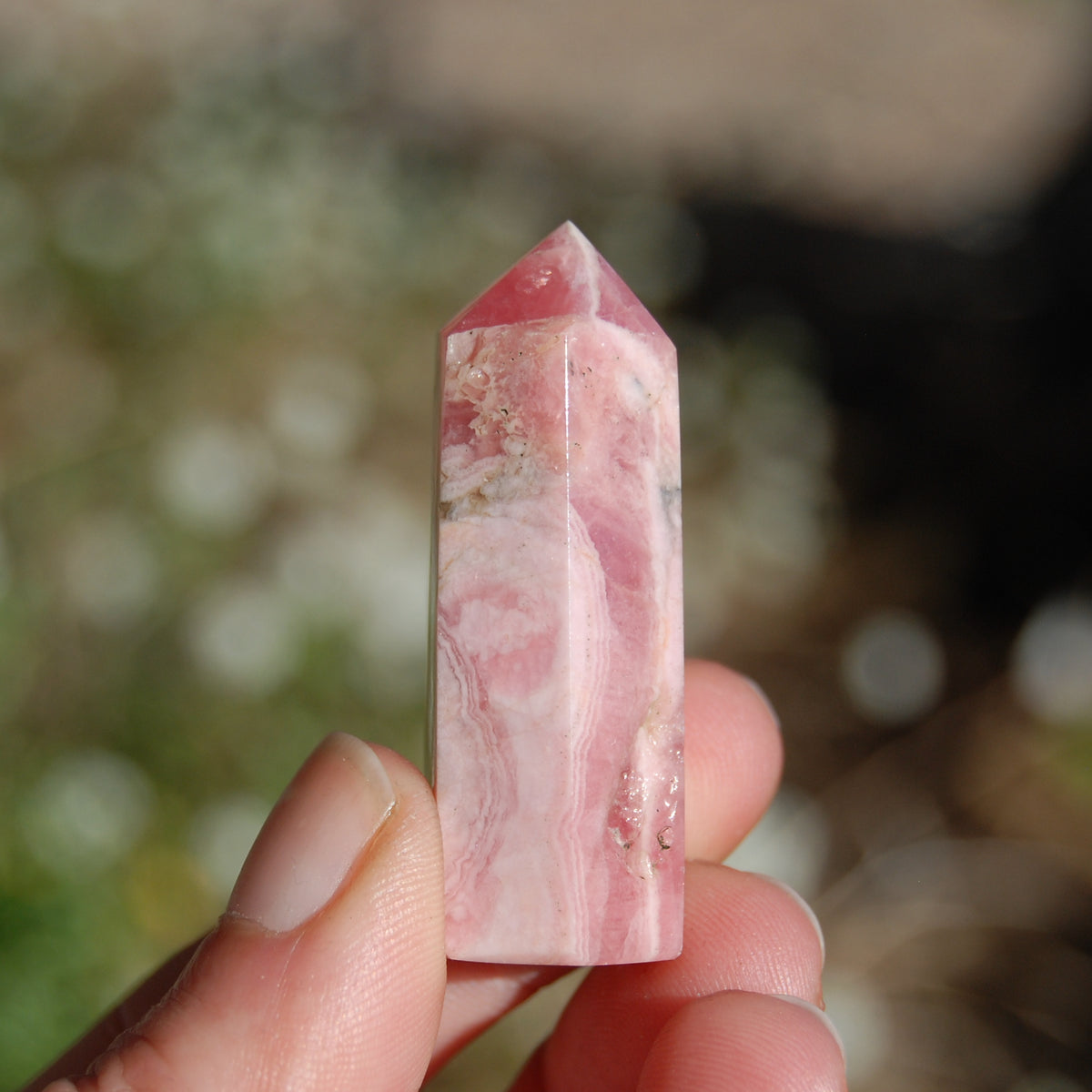 Rhodochrosite Crystal Gemstone Tower