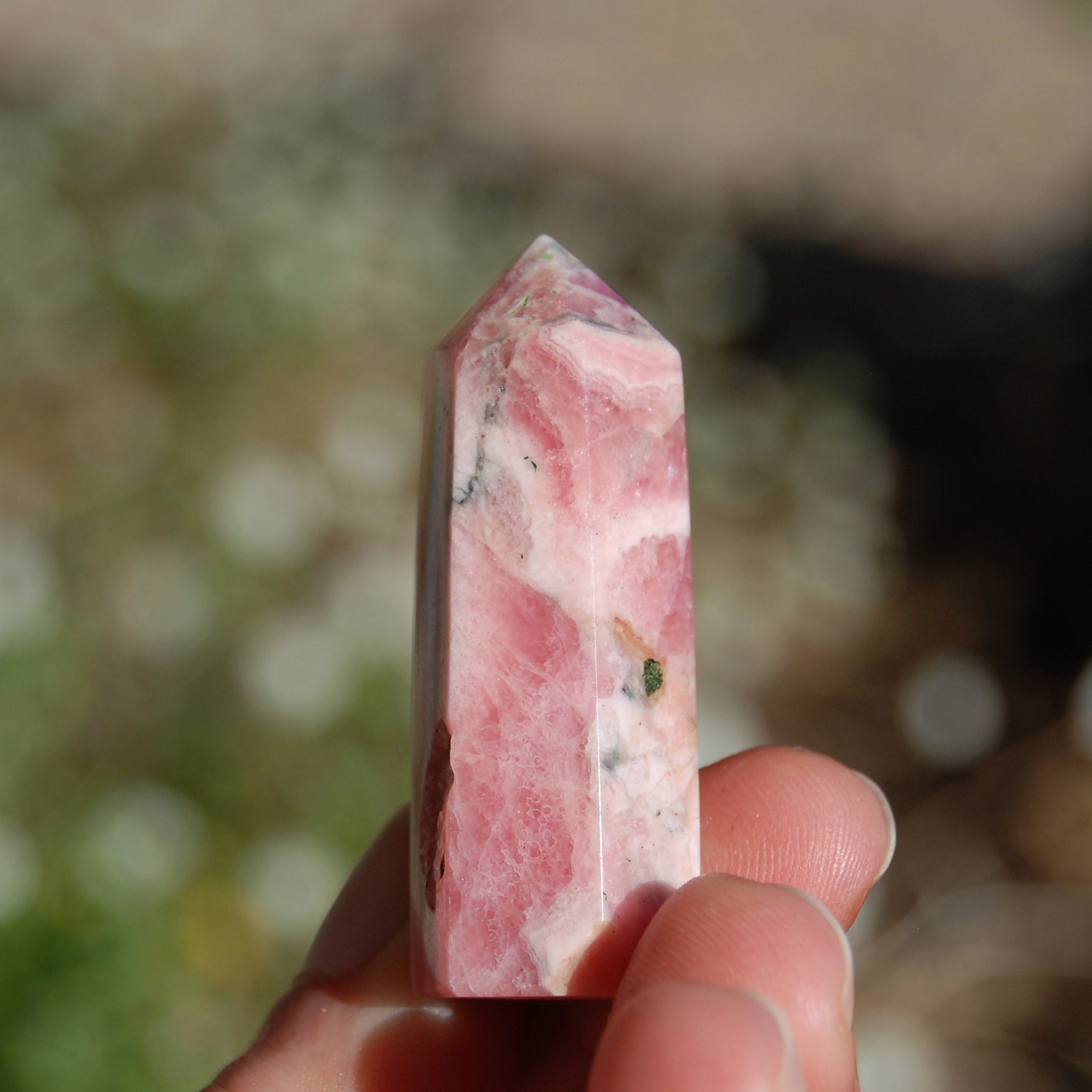 Rhodochrosite Crystal Gemstone Tower