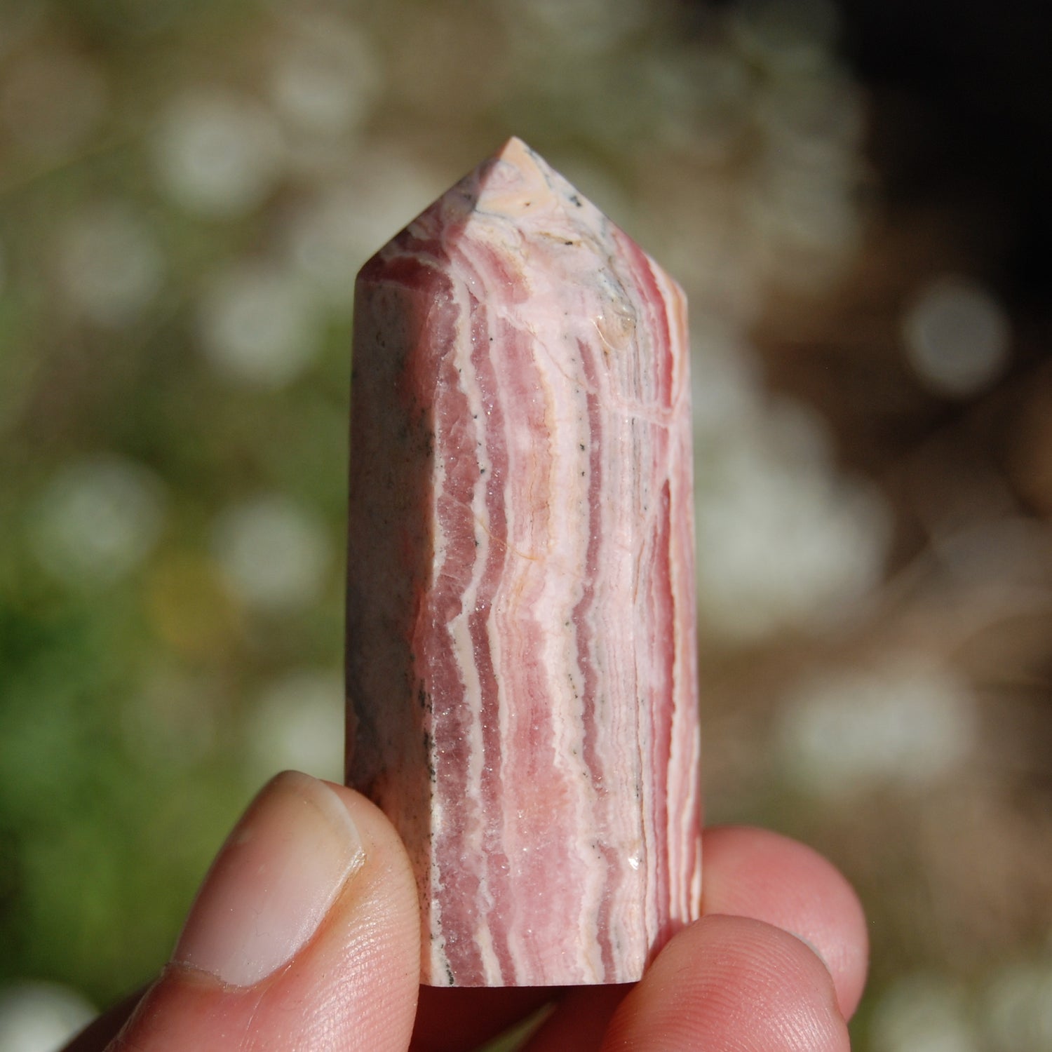 Rhodochrosite Crystal Gemstone Tower