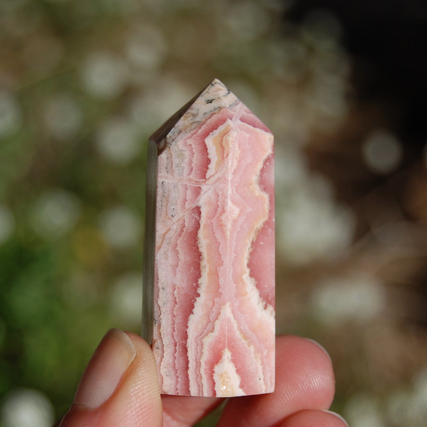 Rhodochrosite Crystal Gemstone Tower