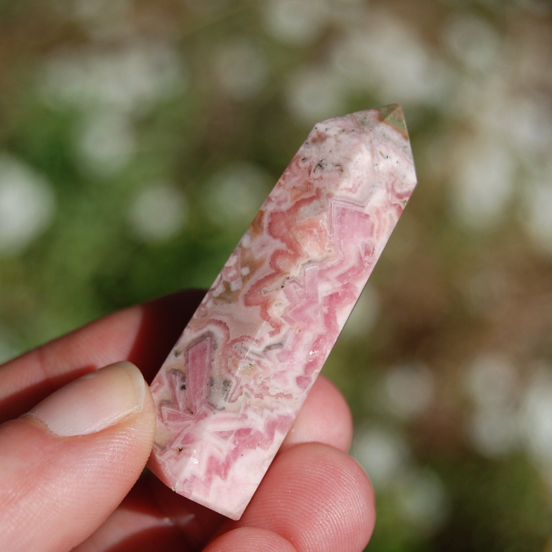 Genuine Rhodochrosite Crystal Gemstone Tower