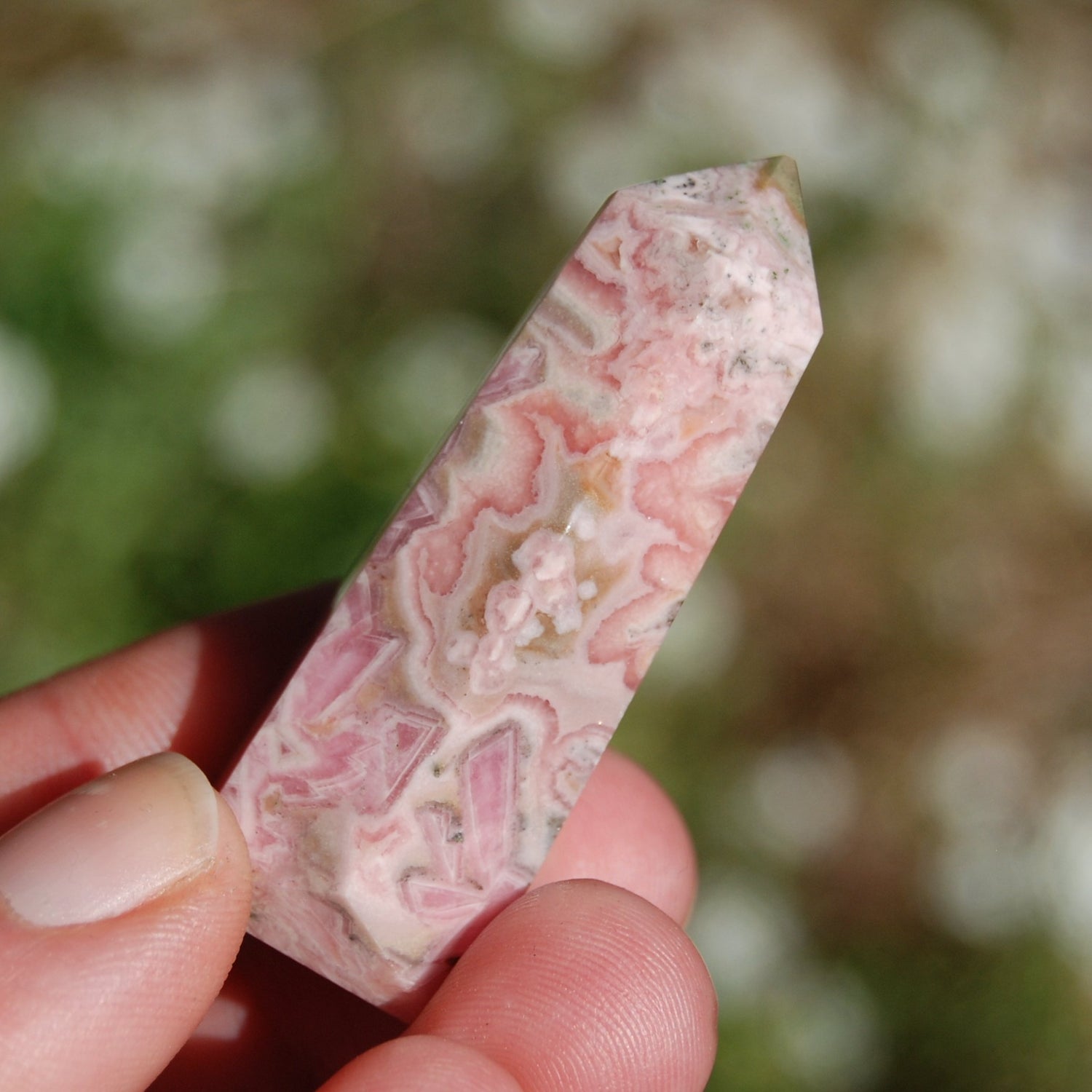 Genuine Rhodochrosite Crystal Gemstone Tower