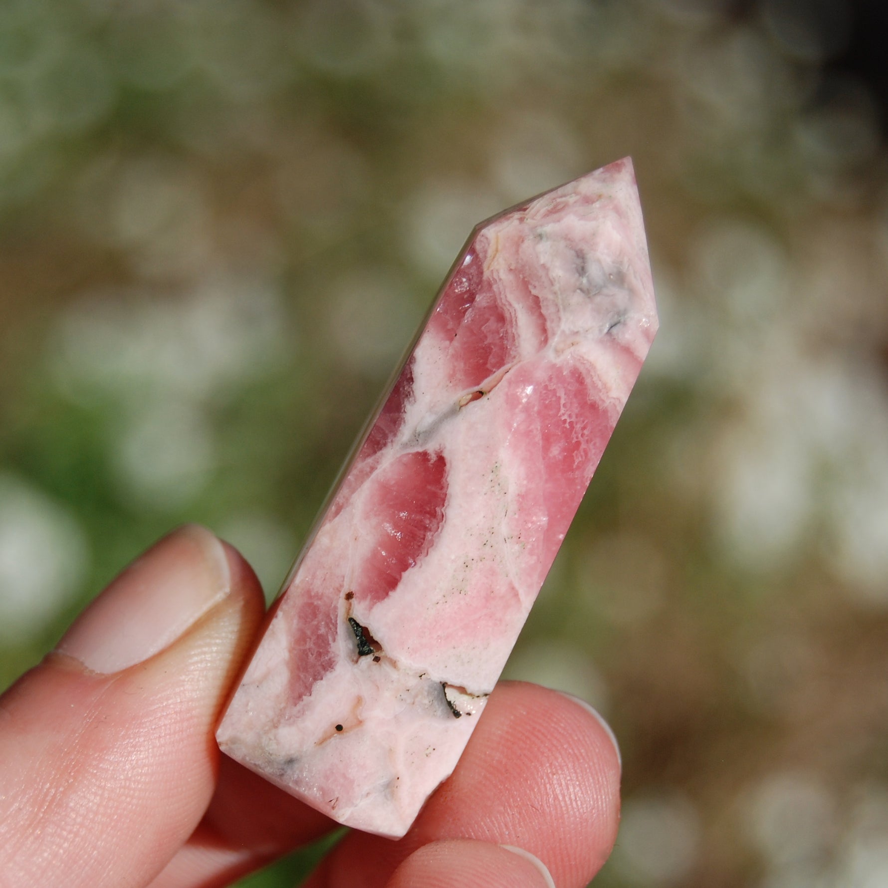 Genuine Rhodochrosite Crystal Gemstone Tower