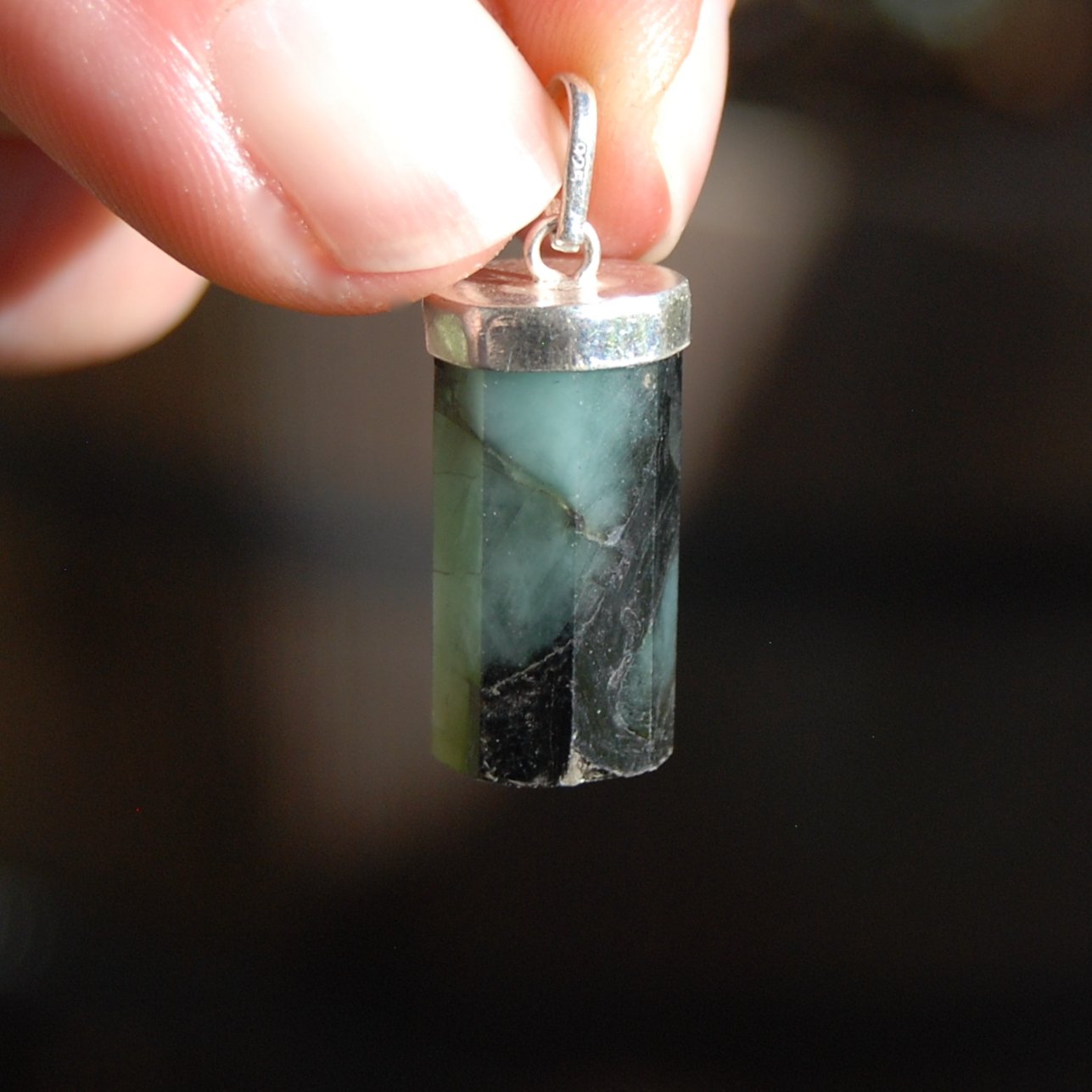 Emerald Gemstone Sterling Silver Pendant for Necklace
