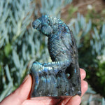 Labradorite Parrot Carved Crystal Realistic Bird Carving 