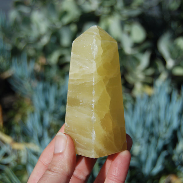 Lemon Yellow Calcite Crystal Tower from Pakistan