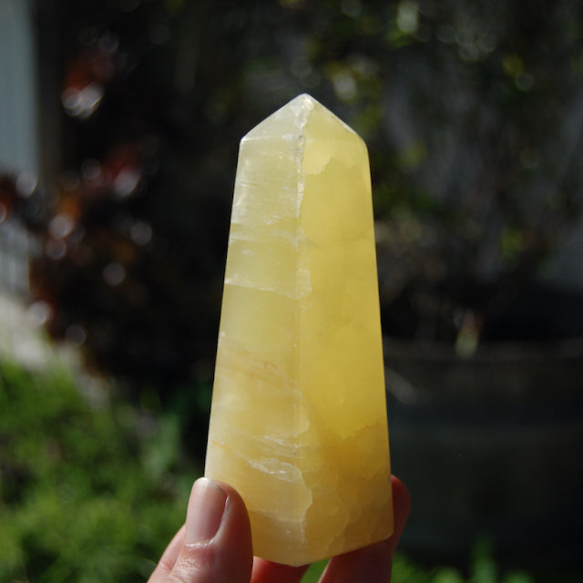 Lemon Yellow Calcite Crystal Tower from Pakistan