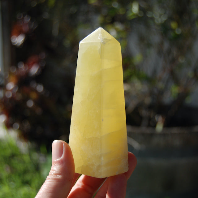 Lemon Yellow Calcite Crystal Tower from Pakistan
