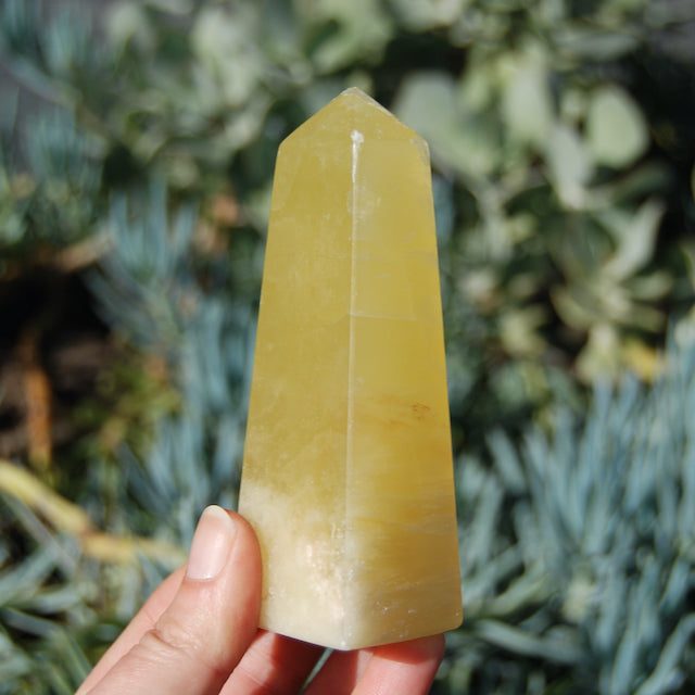 Lemon Yellow Calcite Crystal Tower from Pakistan