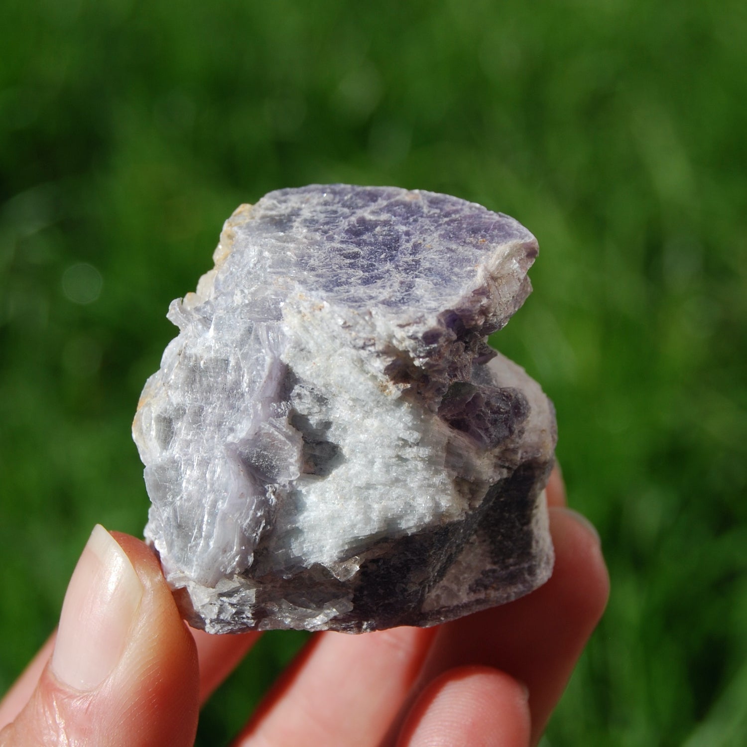 96g 1.75in Raw Gem Lepidolite Crystal Cluster, Silver Leaf Lepidolite Mica Trapiche, Brazil LE6c