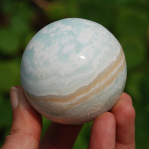 Caribbean Blue Calcite and Aragonite Crystal Sphere