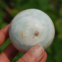 Load image into Gallery viewer, Caribbean Blue Calcite and Aragonite Crystal Sphere
