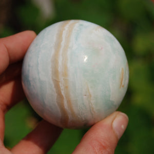 Caribbean Blue Calcite and Aragonite Crystal Sphere