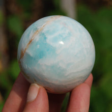 Load image into Gallery viewer, Caribbean Blue Calcite and Aragonite Crystal Sphere
