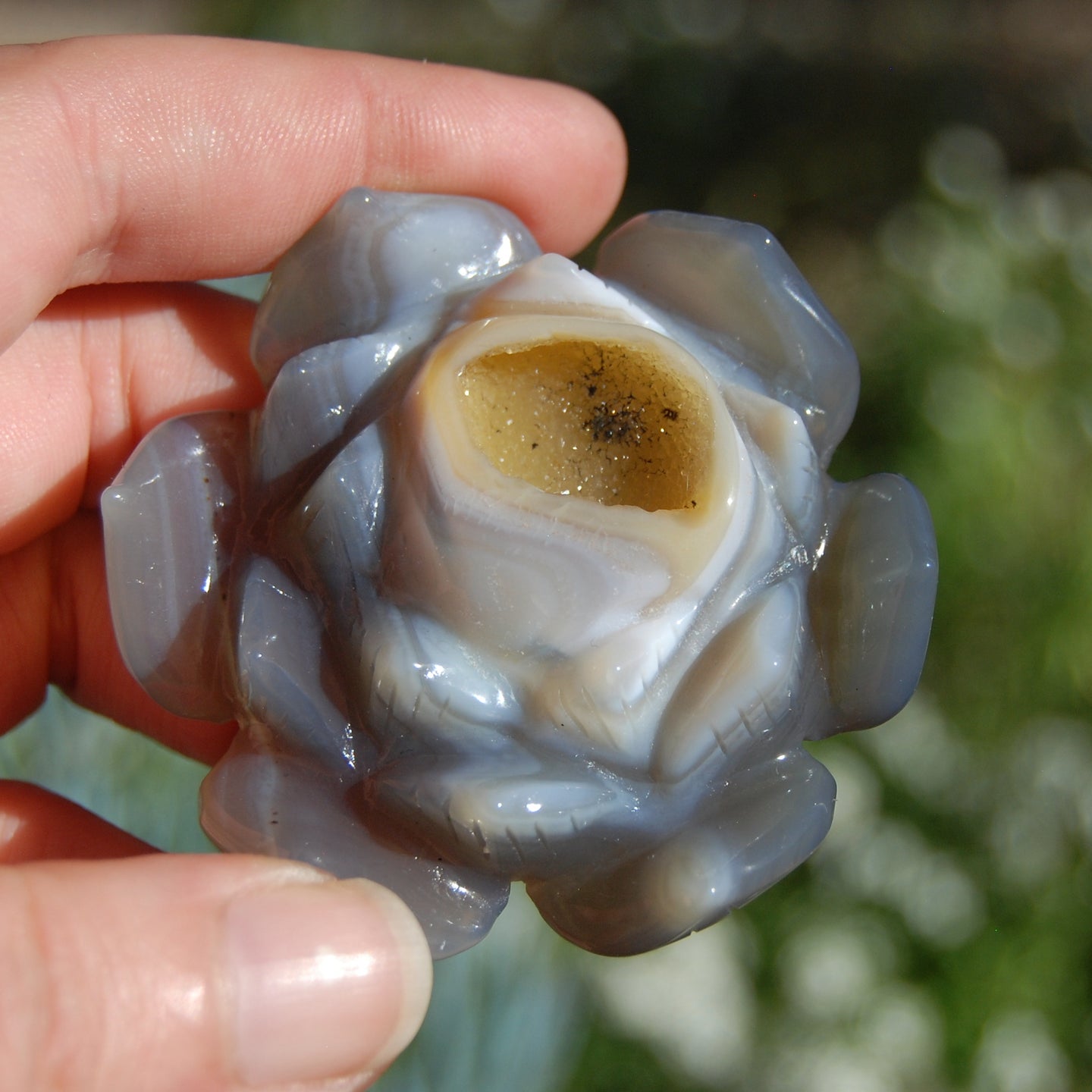 Agate Geode Lotus Flower