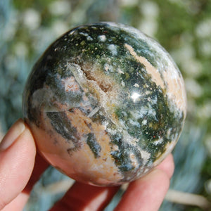 Ocean Jasper Geode Crystal Sphere