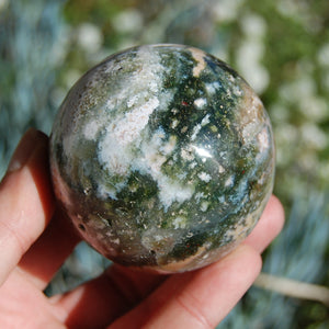 Ocean Jasper Geode Crystal Sphere