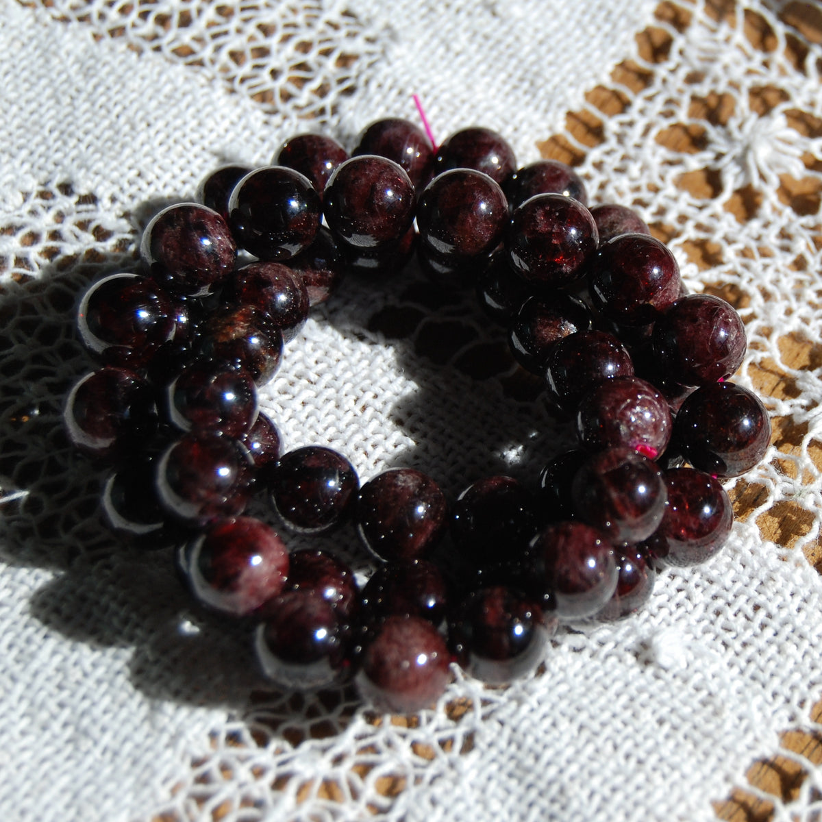 Garnet Beaded Power Bracelet Large 12mm Natural Gemstone Beads