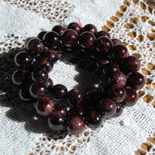 Load image into Gallery viewer, Garnet Beaded Power Bracelet Large 12mm Natural Gemstone Beads
