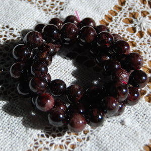 Garnet Beaded Power Bracelet Large 12mm Natural Gemstone Beads