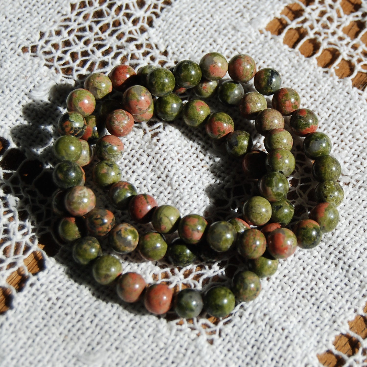Unakite Crystal Beaded Power Bracelet 8mm Natural Gemstone Beads