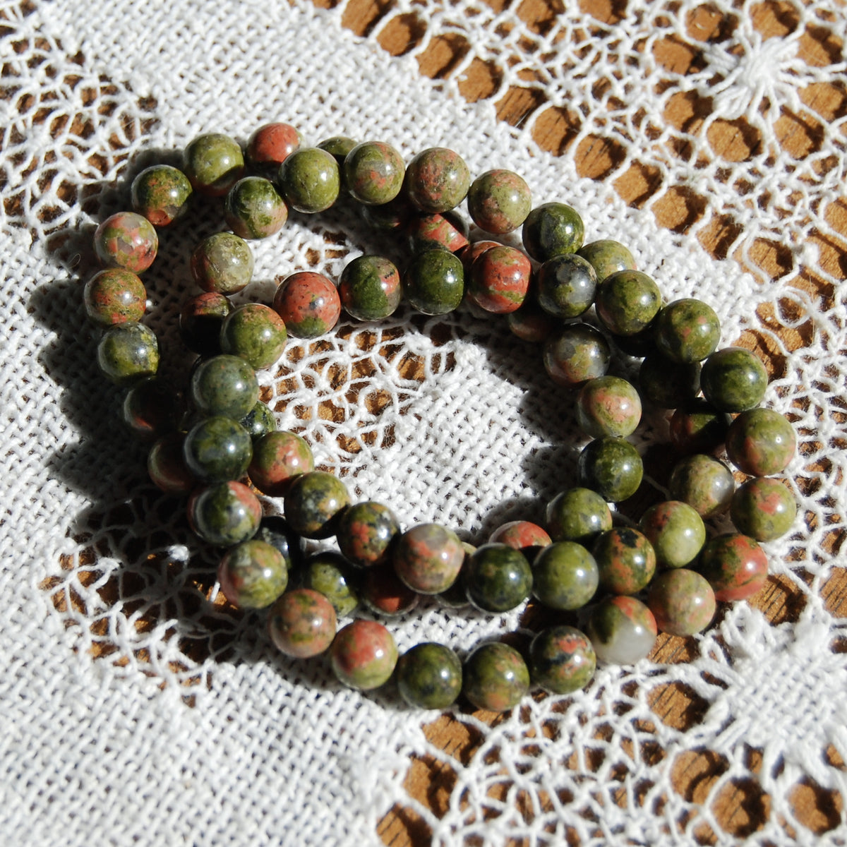 Unakite Crystal Beaded Power Bracelet 8mm Natural Gemstone Beads