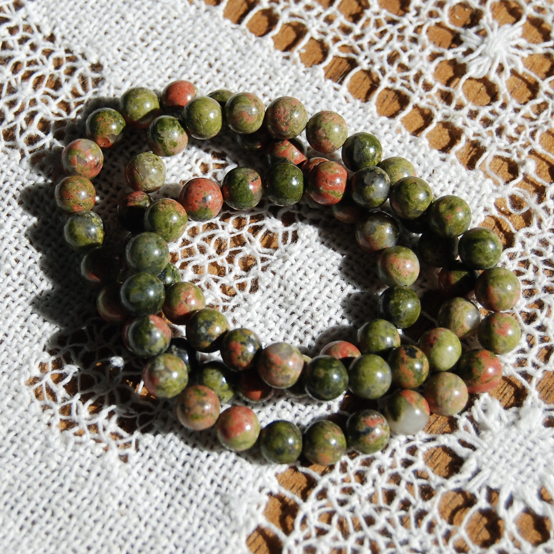 Unakite Crystal Beaded Power Bracelet 8mm Natural Gemstone Beads