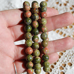 Unakite Crystal Beaded Power Bracelet 8mm Natural Gemstone Beads