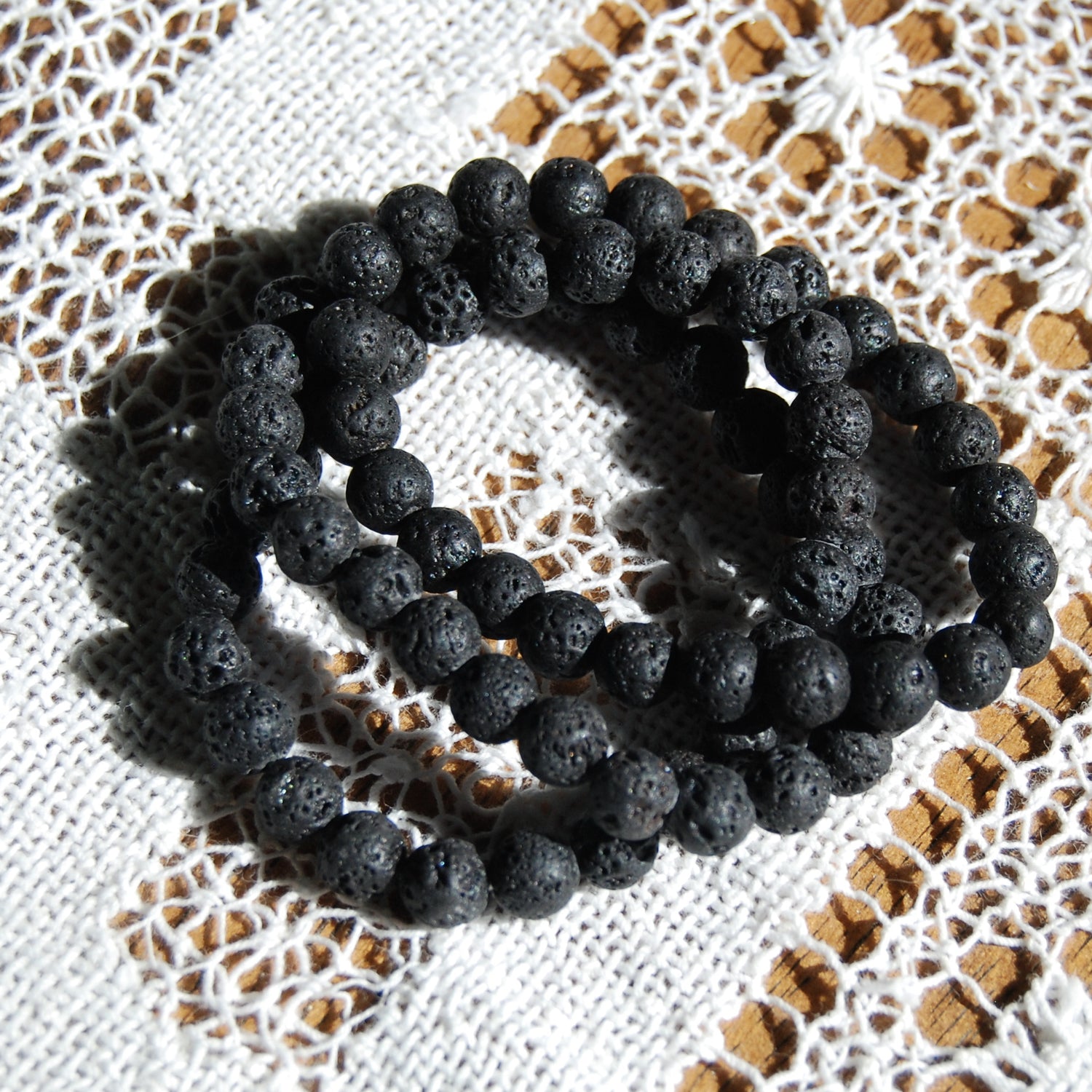 Lava Rock Crystal Beaded Power Bracelet 