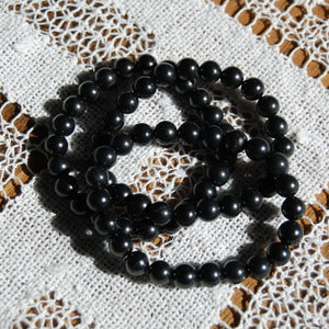 Shungite Crystal Bracelet, 8mm Natural Gemstone Beads