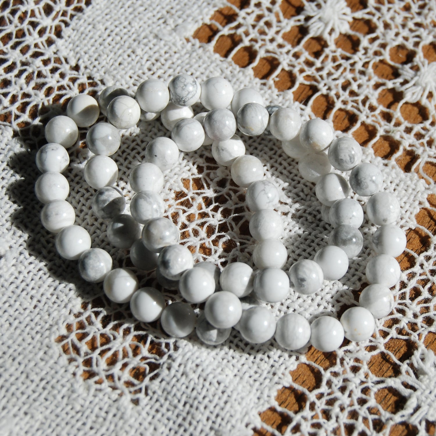 Howlite Crystal Beaded Power Bracelet 8mm Natural Gemstone Beads