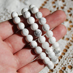 Howlite Crystal Beaded Power Bracelet 8mm Natural Gemstone Beads