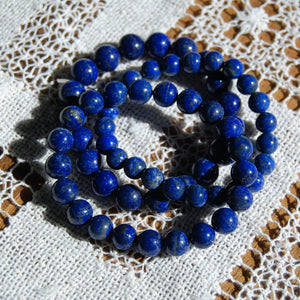 Lapis Lazuli Beaded Power Bracelet 8mm or 10mm Natural Gemstone Beads