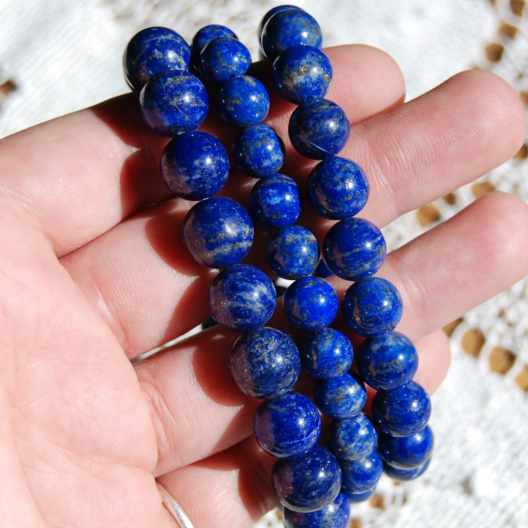 Lapis Lazuli Beaded Power Bracelet 8mm or 10mm Natural Gemstone Beads