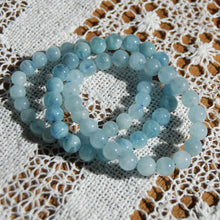 Load image into Gallery viewer, Aquamarine Beaded Power Bracelet 8mm Natural Gemstone Beads

