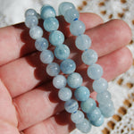 Aquamarine Beaded Power Bracelet 8mm Natural Gemstone Beads