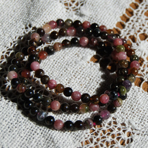 Rainbow Tourmaline Beaded Power Bracelet 6mm 