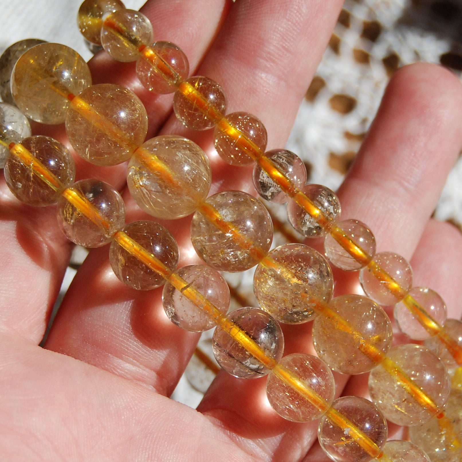 AAA Gold Rutilated Quartz Beaded Power Bracelet
