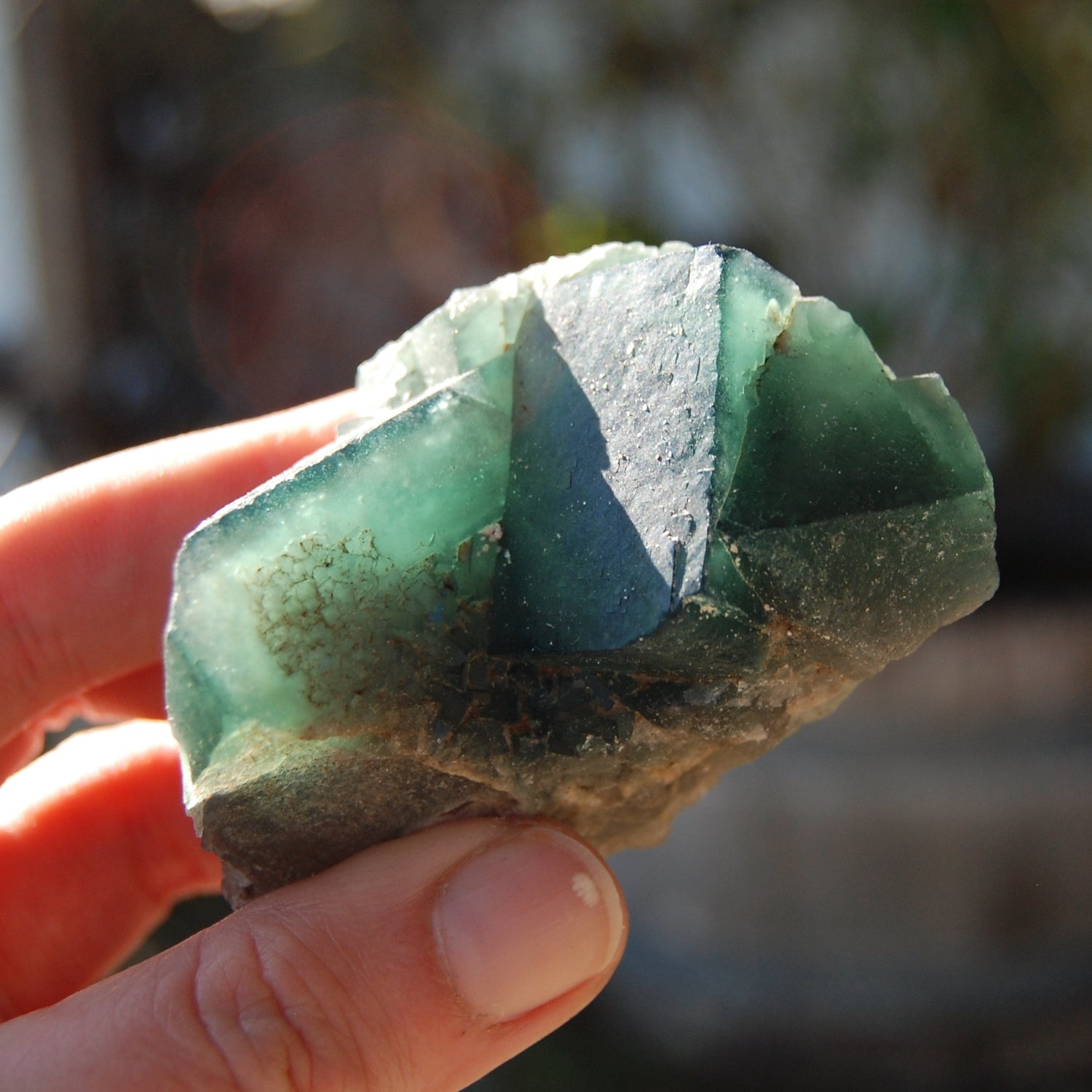 Raw Fluorite Crystal Specimen Blue Green Teal