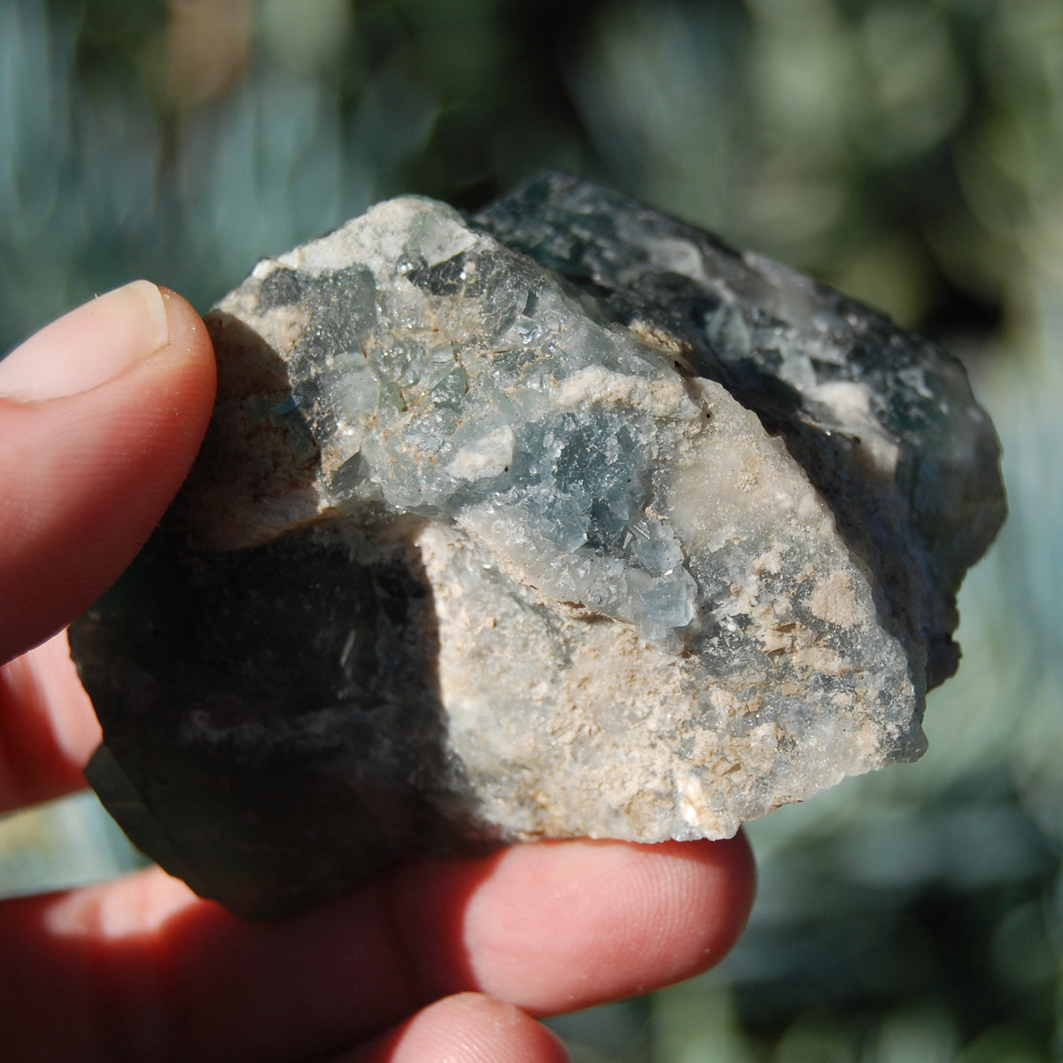 Raw Fluorite Crystal Specimen Blue Green Teal