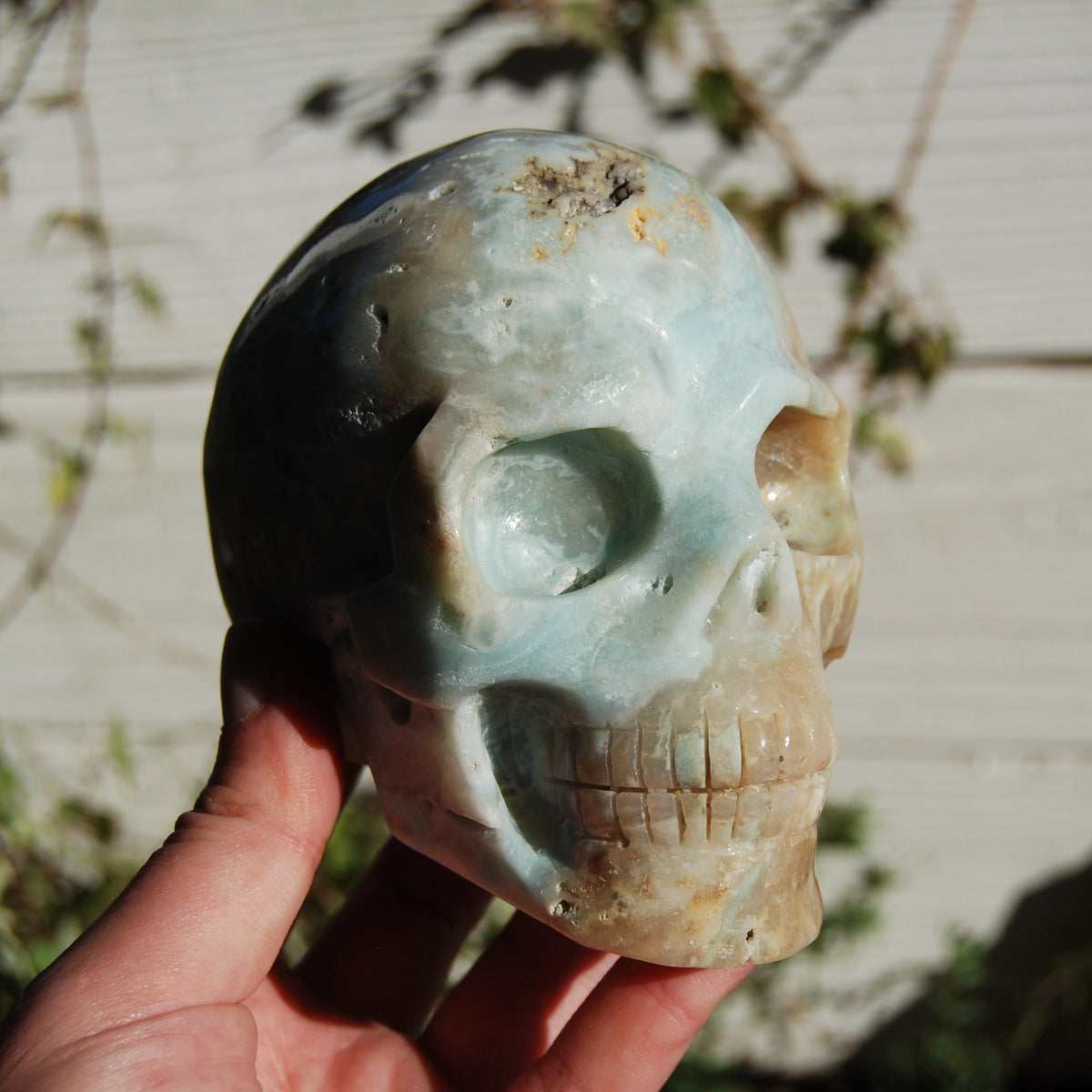 Chinese Amazonite Crystal Skull Hand Carved