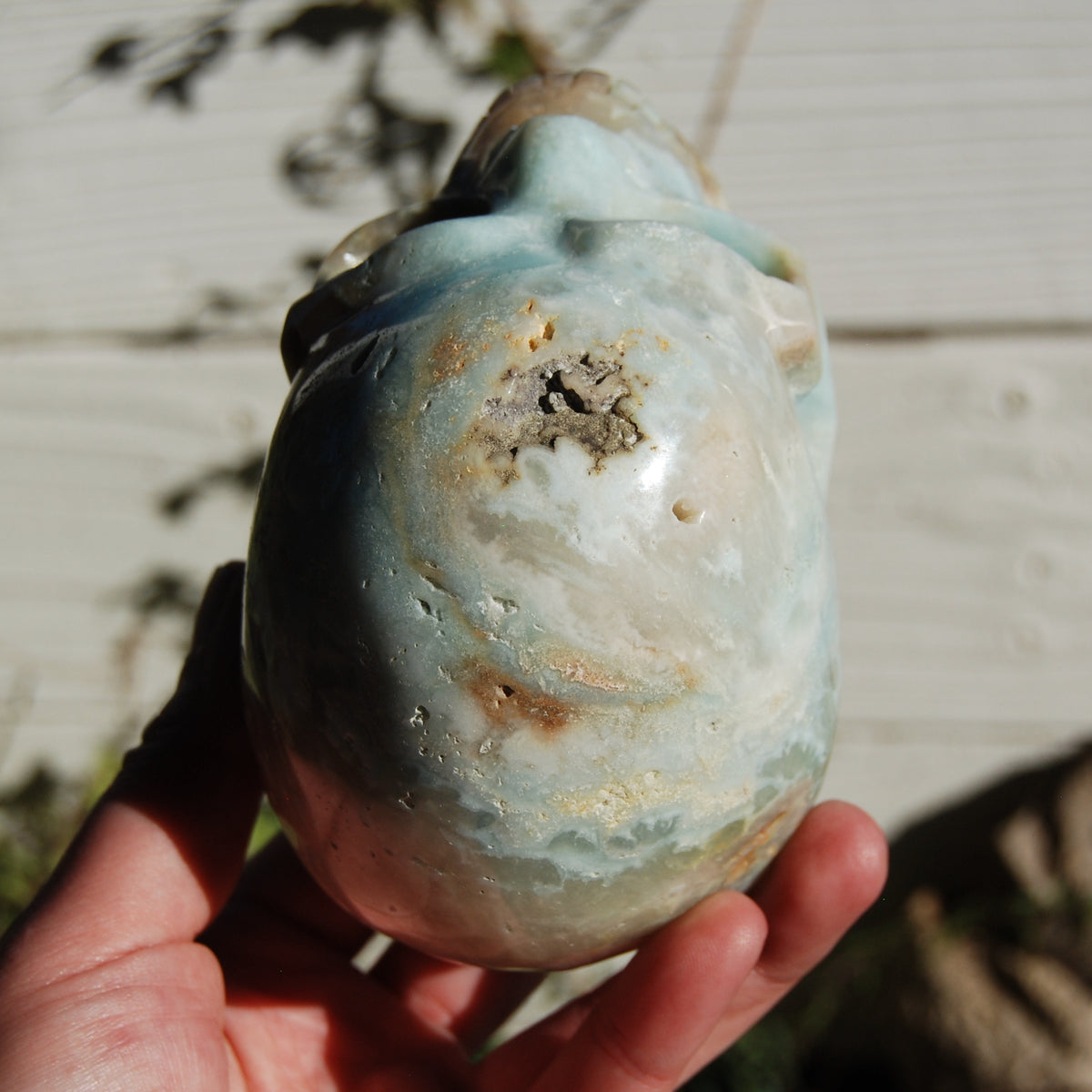 Chinese Amazonite Crystal Skull Hand Carved