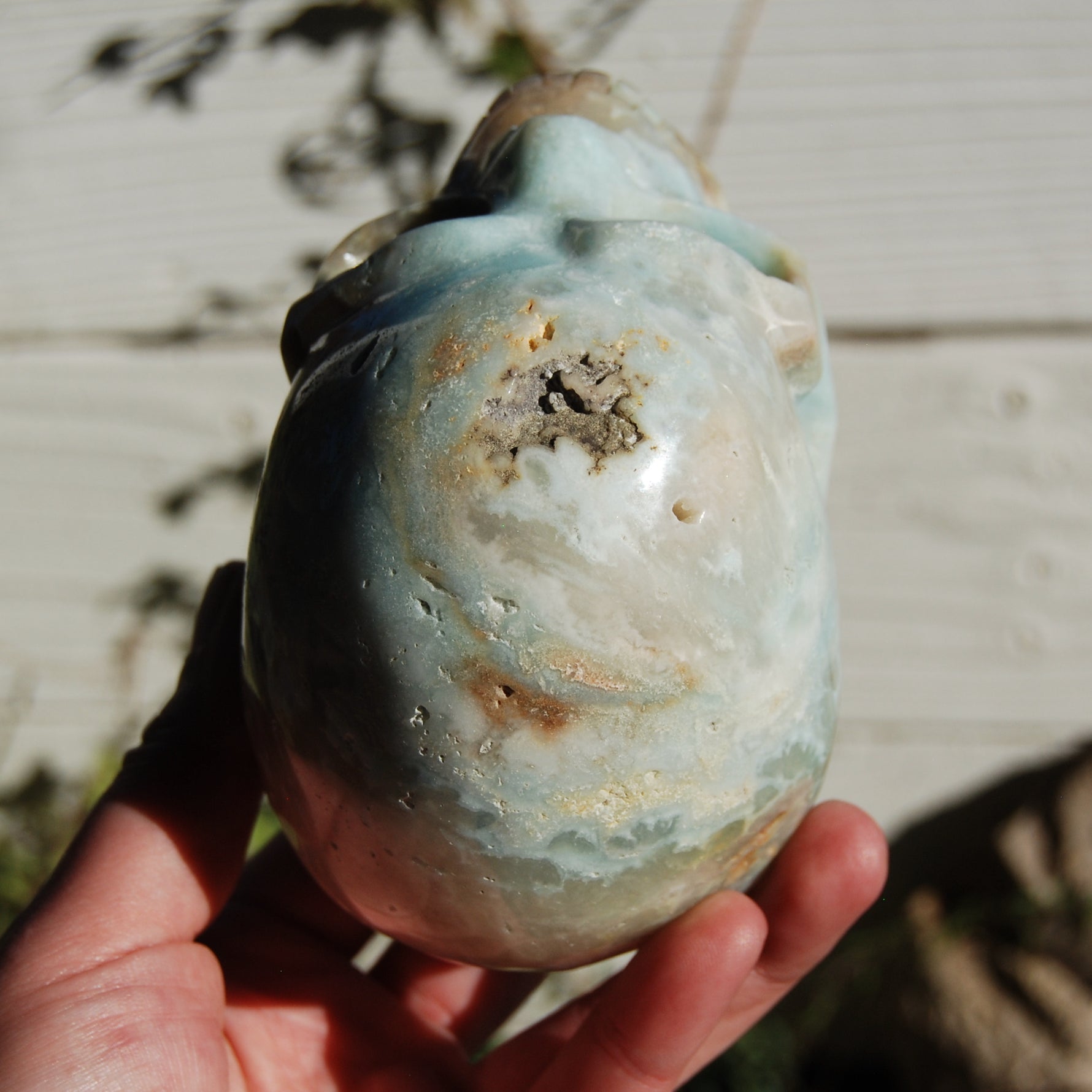 Chinese Amazonite Crystal Skull Hand Carved